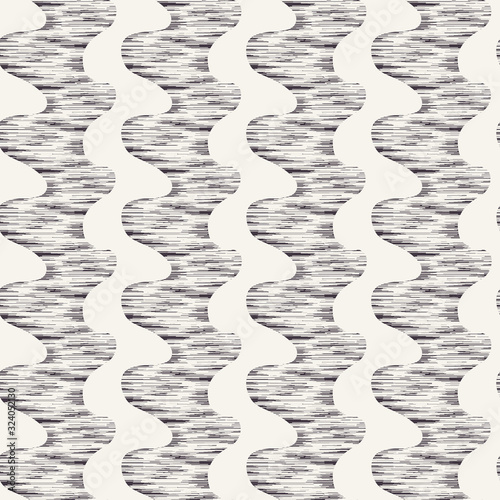 Monochrome wavy bold stripe abstract line texture background. Irregular imperfect vertical striped seamless pattern. Graphic masculine all over print. Wonky geometric trendy modern fashion swatch.