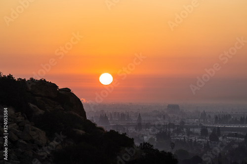 Smoggy Los Angeles sunrise ...
