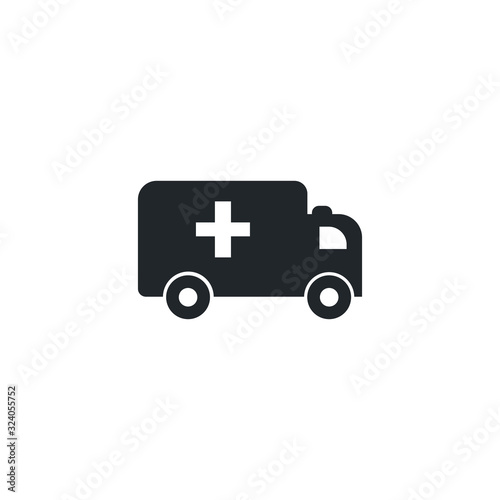 ambulance car, silhouette style icon