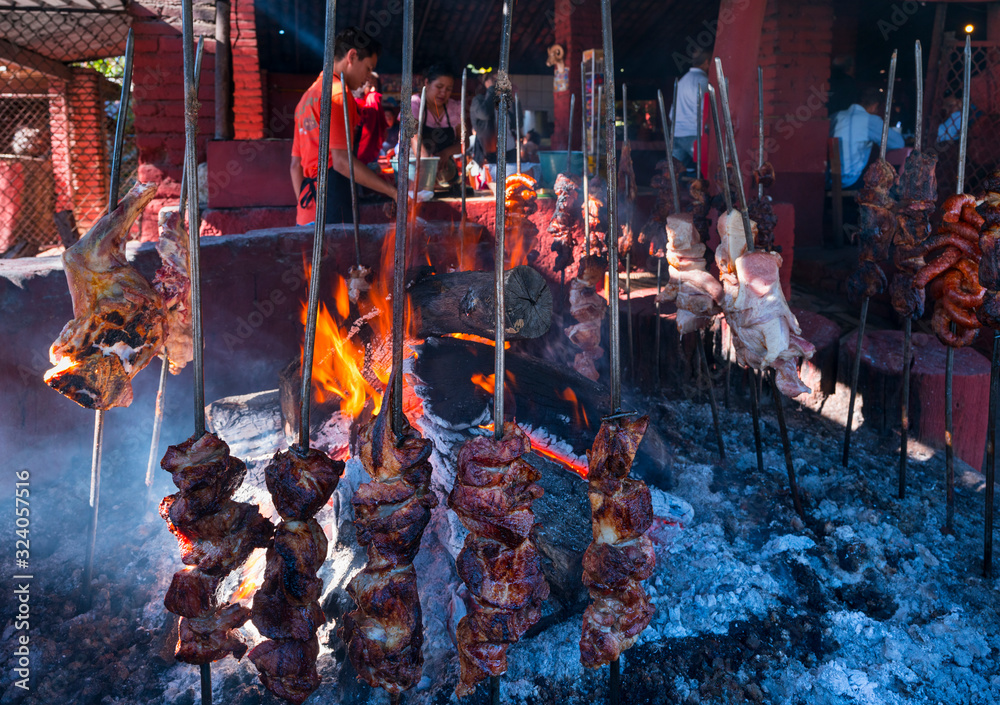 BBQ Meat, La Sierra Restaurant, Mexican food, Santa Maria del Oro Town, Riviera Nayarit, Nayarit state, Mexico, Central America, America