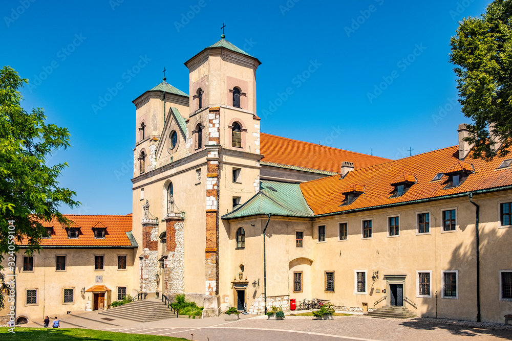 Tyniec, Poland - St. Paul and Peter church in the Tyniec Benedictine Abbey at the Vistula River near Cracow