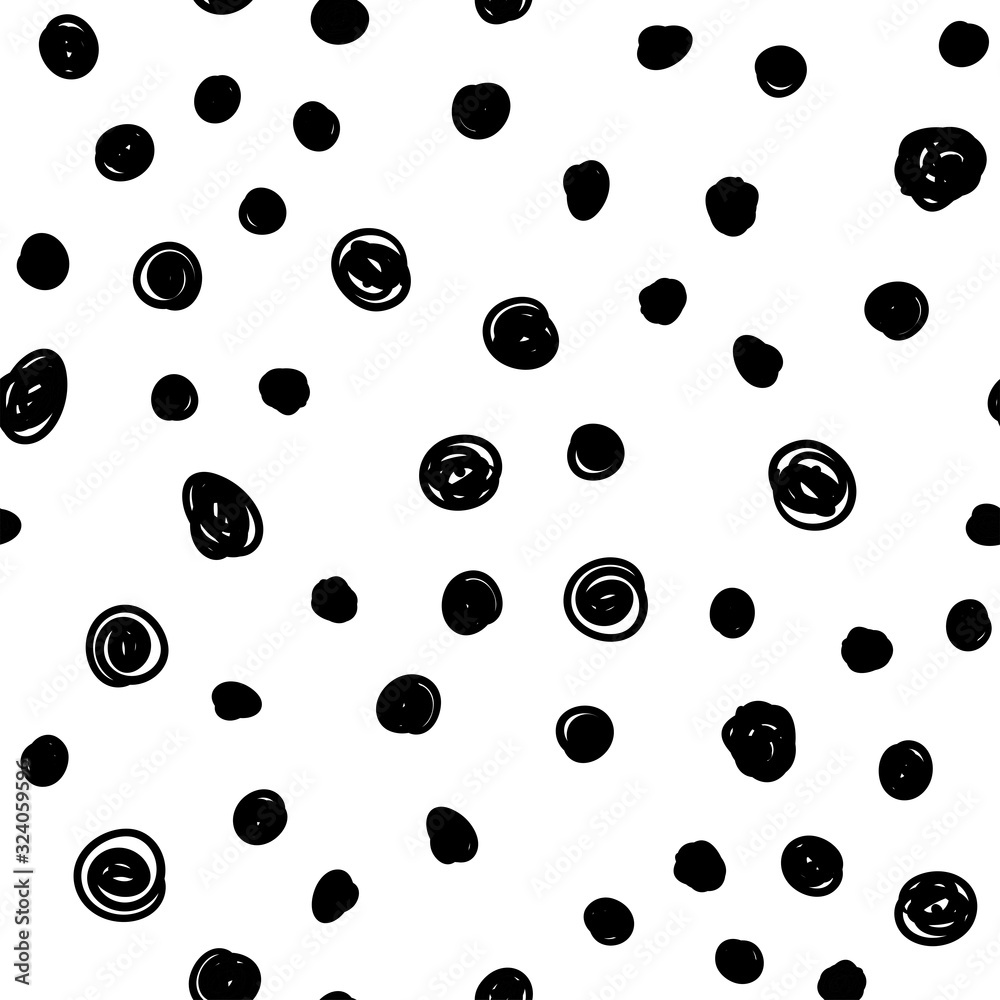 Dot doodles seamless pattern. Hand drawn circles texture background. Dot doodles seamless pattern. Hand drawn circles texture background.