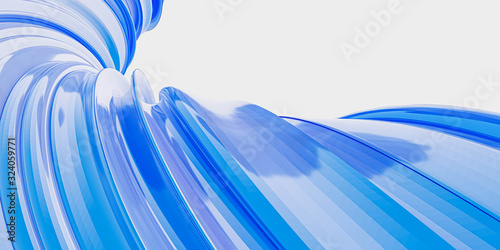 Fototapeta Naklejka Na Ścianę i Meble -  Abstract futuristic modern blue waves swirl structure background 3d render illustration