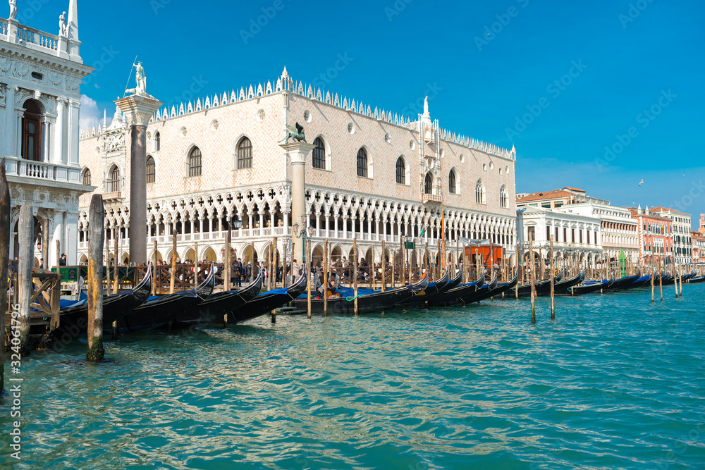 view from the grand canal on San Marco  Square Venice Italy