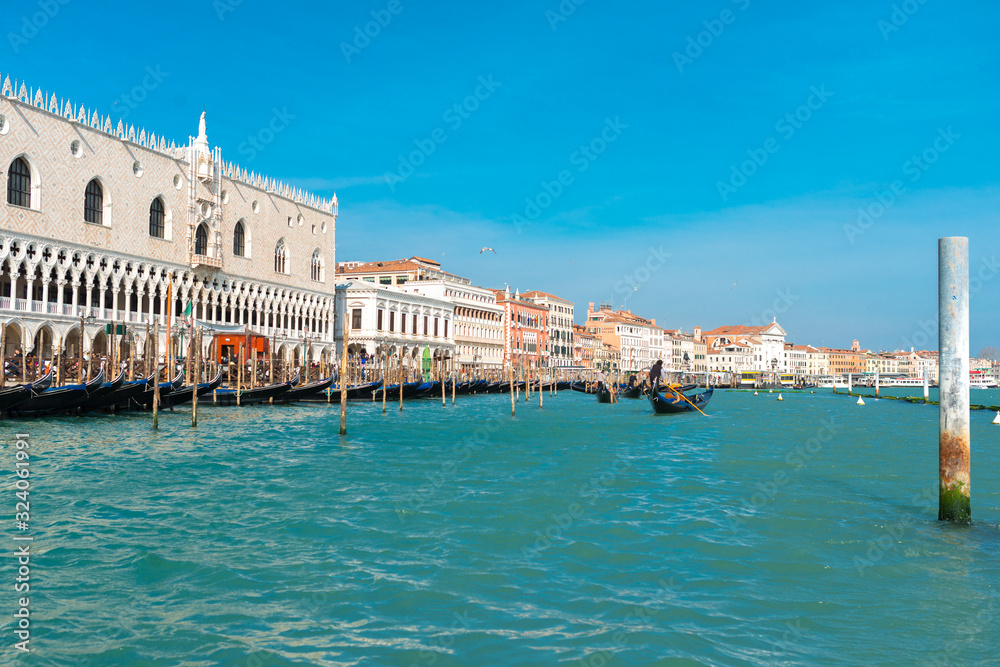 view from the grand canal on San Marco  Square Venice Italy