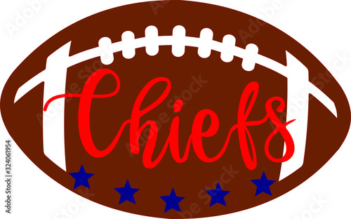 Chiefs football on white background. vector