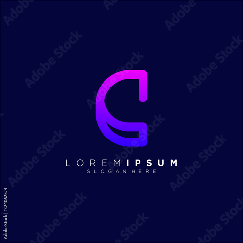 letter G full color vector design logo