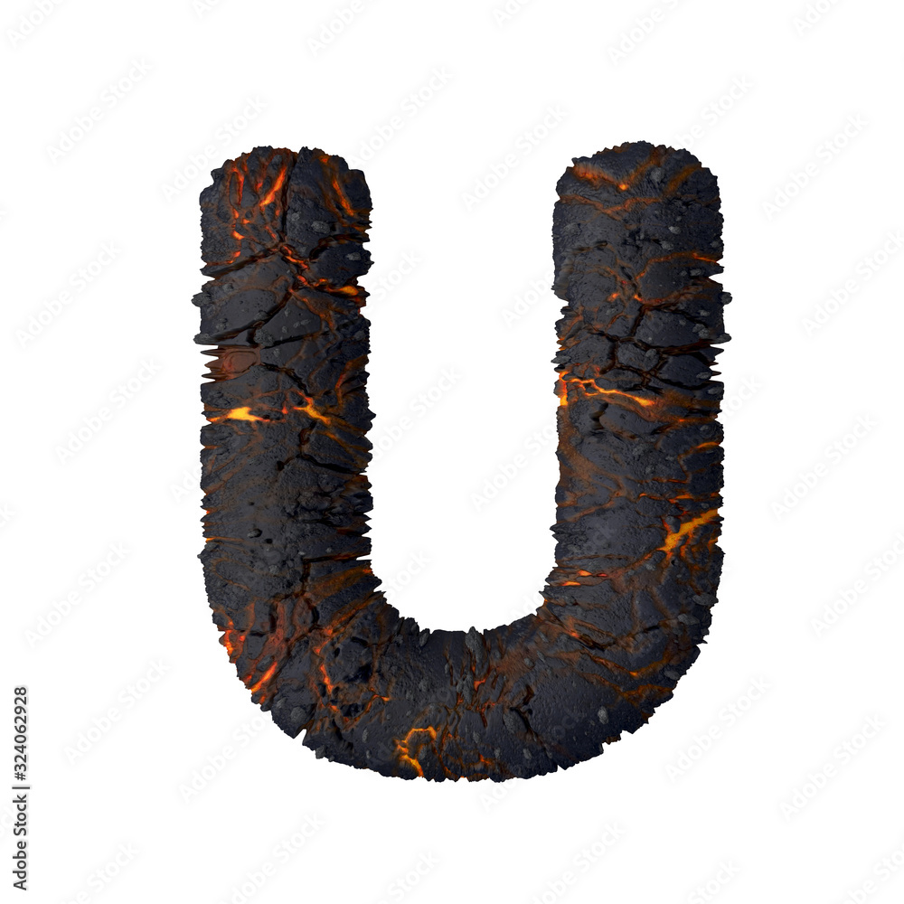 Lava Letter 3d illustration