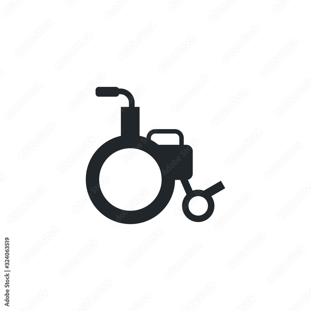 wheelchair for disabled, silhouette style icon wheelchair for disabled, silhouette style icon