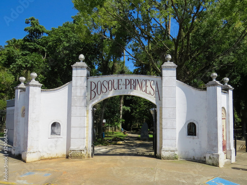 Pindamonhangaba, São Paulo, Brazil - February 15, 2020 - gateway to Bosque da Princisa. Translation - princess grove photo