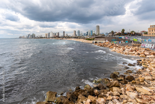 Tel Aviv city view from Yaffa port photo