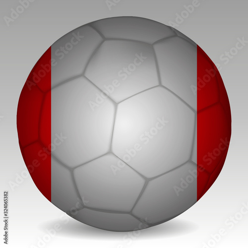 Soccer ball in the colors of the peru flag. Vector illustration EPS 10