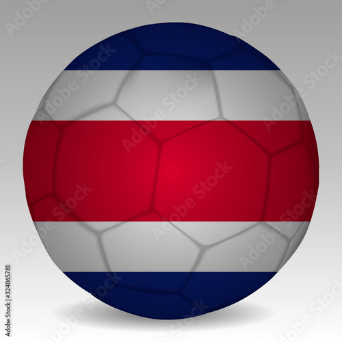 Soccer ball in the colors of the costa rica flag. Vector illustration EPS 10