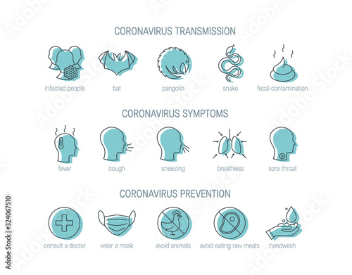 Wuhan 2019-nCoV icon in line style, vector