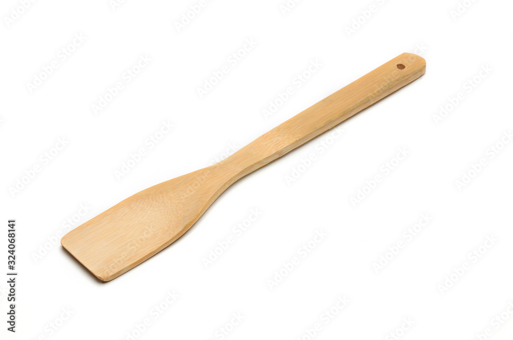 Wooden spatula from kitchen utensils on a white background Wooden spatula from kitchen utensils on a white background
