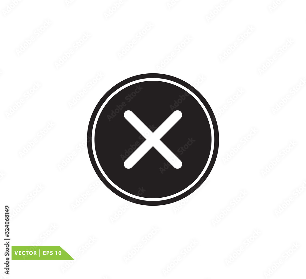 Fototapeta premium Delete icon vector sign logo template