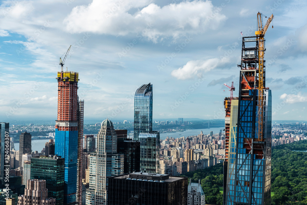 Fototapeta premium Construction of skyscrapers in Manhattan, New York City, USA