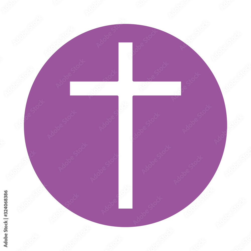 Christian and catholic cross block style icon vector design Christian and catholic cross block style icon vector design