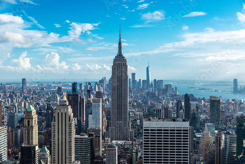 Skyline of skyscrapers of Manhattan  New York City  USA