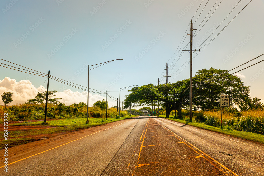 Old vintage road in tropics