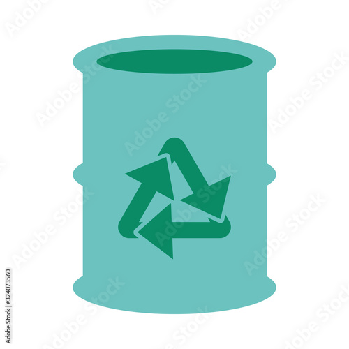 arrows recycle symbol barrel metal