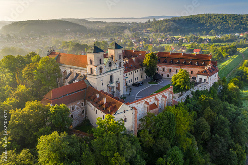 Fototapeta Naklejka Na Ścianę i Meble -  Tyniec in the fog, Cracow, Poland