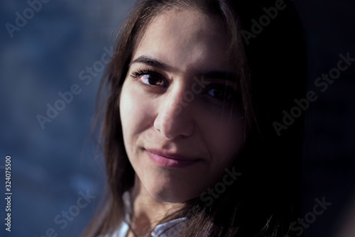 portrait of a beautiful Indian young girl, closeup