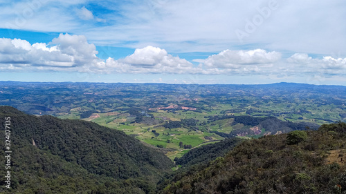 Mountain Full of Trees and Plants with Lots of Vegetation Around in Belmira, Antioquia / Colombia photo