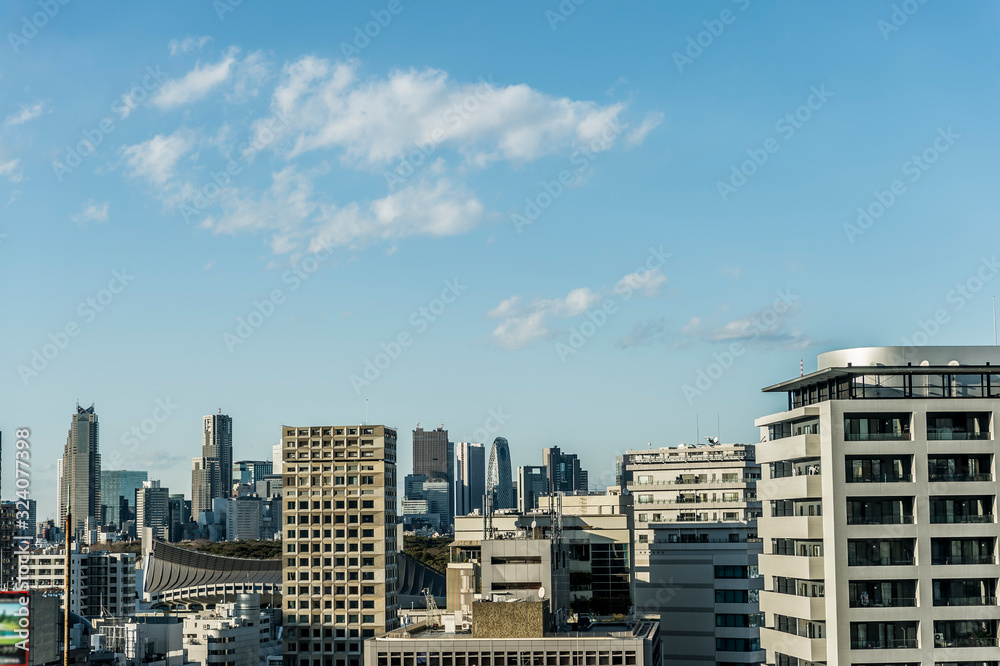 東京都渋谷区から見た東京のビル群の街並み 東京都渋谷区から見た東京のビル群の街並み