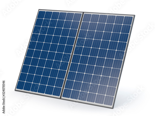Isolated solar panels - 3D illustration photo