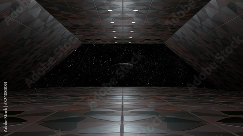 Space environment, ready for comp of your characters.3D rendering