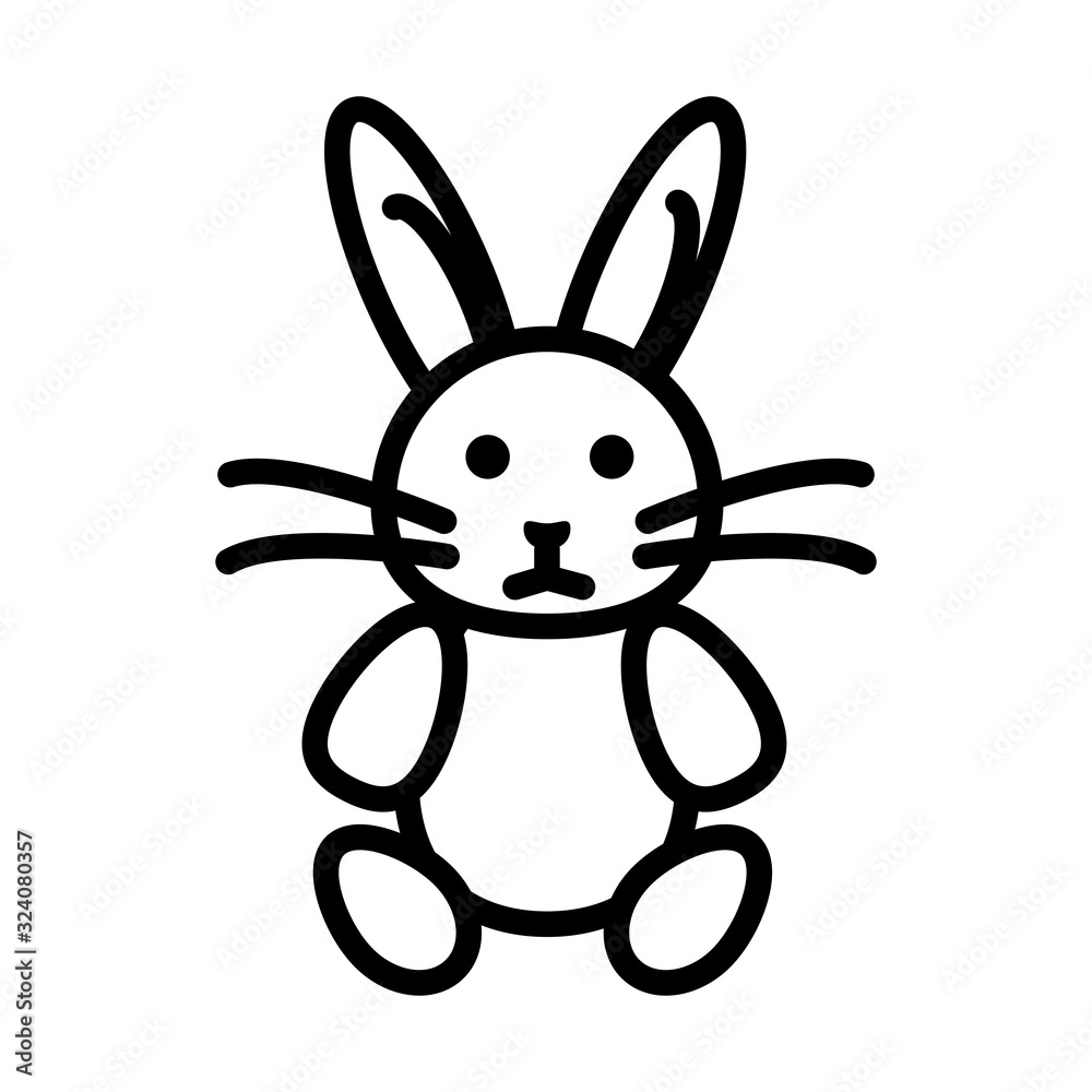 cute little rabbit easter line style cute little rabbit easter line style