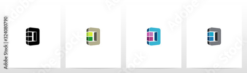 Rectangle Block On Letter Logo Design O