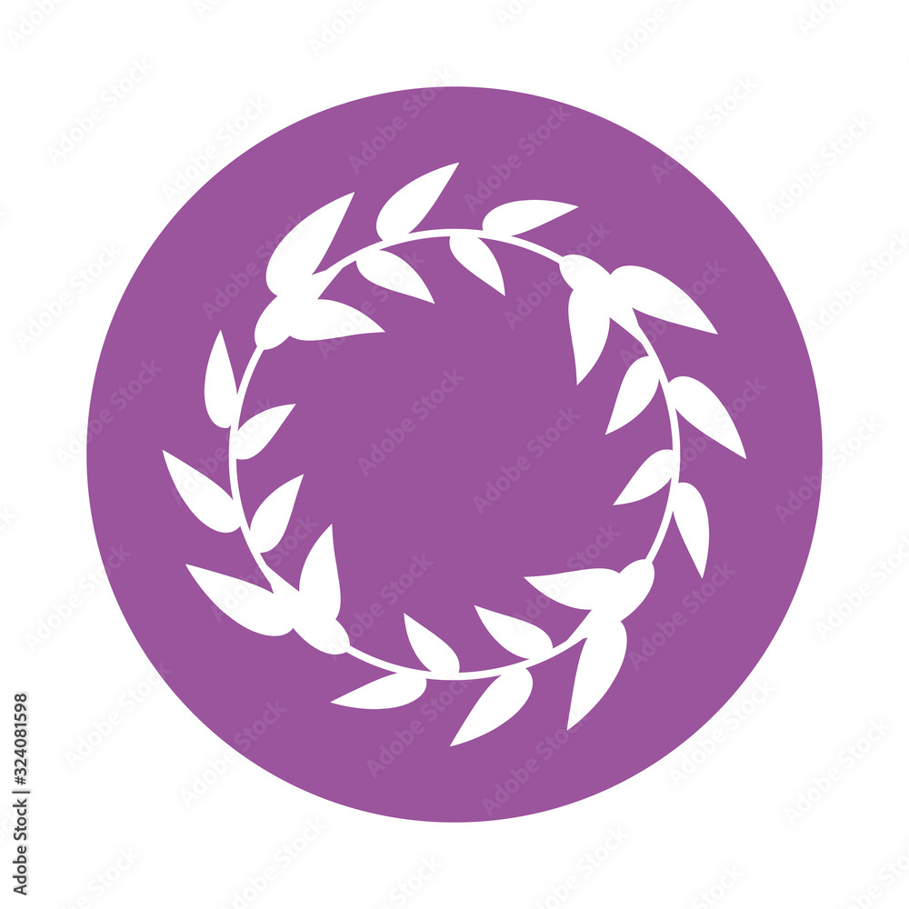 Obraz premium Isolated natural leaves block style icon vector design