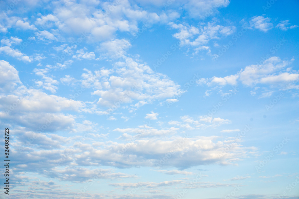 Blue sky with fluffy white cloud sunny day Blue sky with fluffy white cloud sunny day