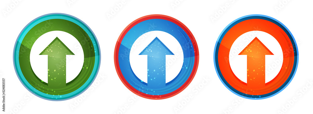 Up arrow icon abstract digital round button set illustration Up arrow icon abstract digital round button set illustration