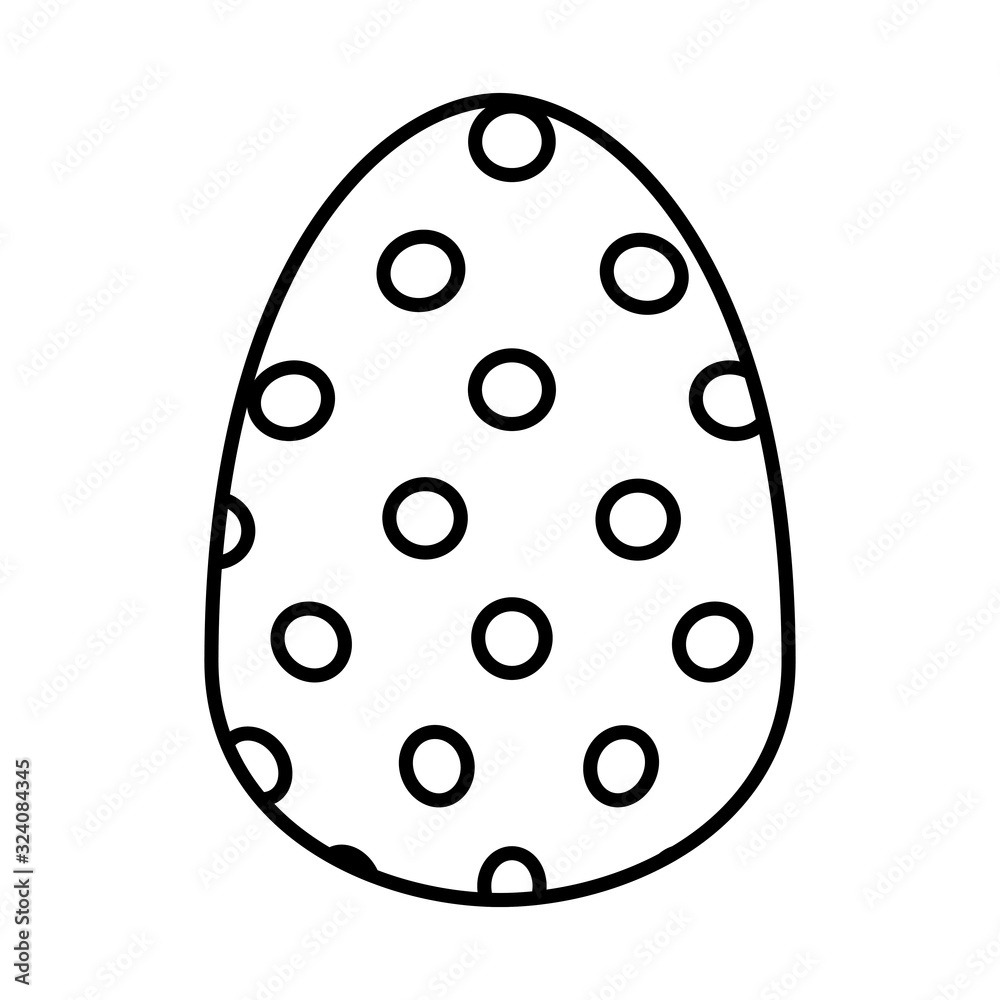 easter egg painted dotted flat style