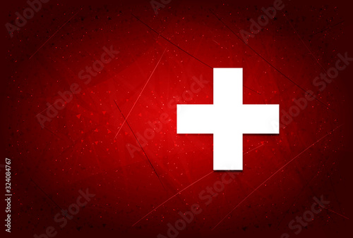 Plus icon modern trendy abstract red background illustration