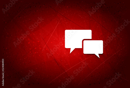 Chat bubble icon modern trendy abstract red background illustration