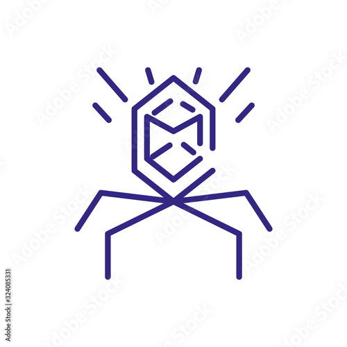 bacteriophage icon, line detail style