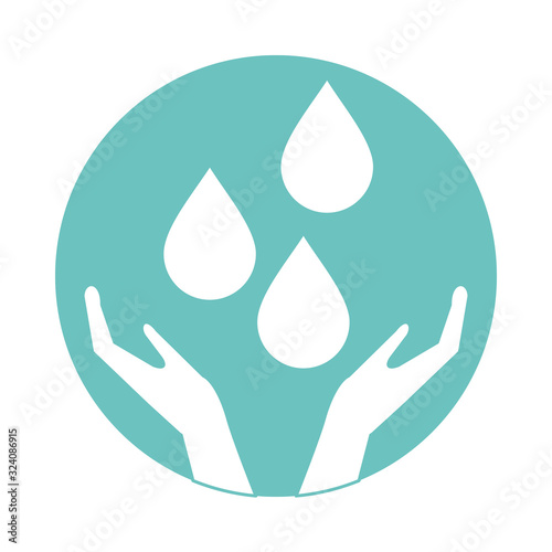 hands with water drops ecology
