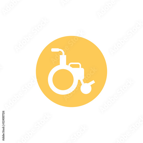 wheelchair for disabled, block and flat style icon