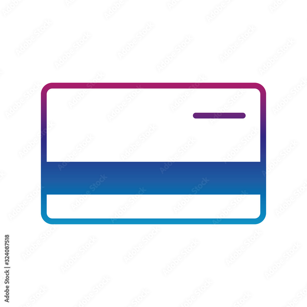 Isolated credit card gradient line style icon vector design Isolated credit card gradient line style icon vector design