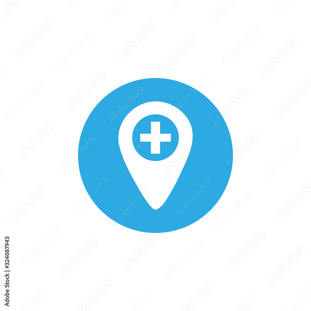 pointer of place , block and flat style icon pointer of place , block and flat style icon