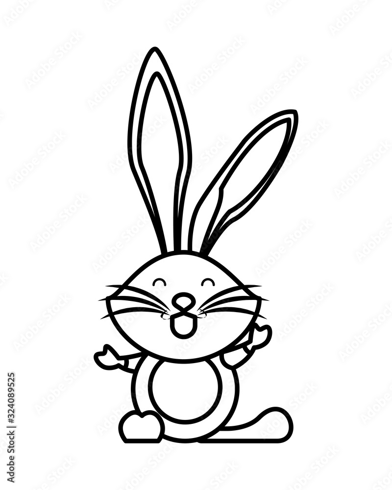 cute rabbit easter animal character