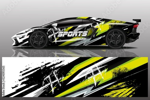 sport car decal wrap design vector