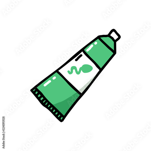 birth control cream doodle icon, vector illustration