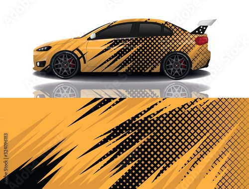 sport car decal wrap design vector