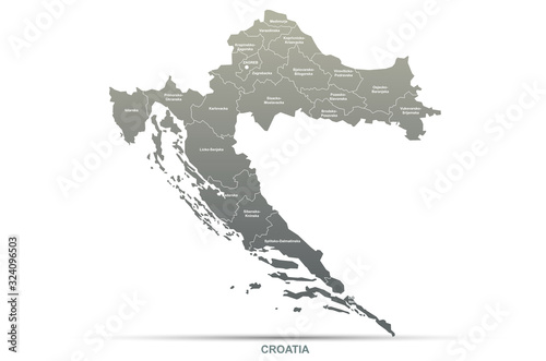 croatia map. vector of euro...