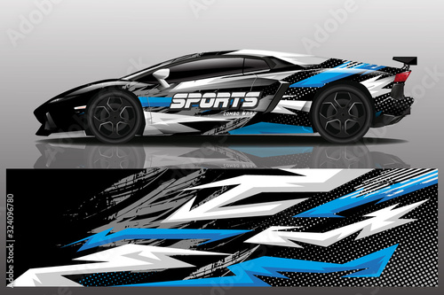 sport car decal wrap design vector
